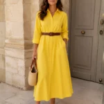Robe chemise chic - Jaune